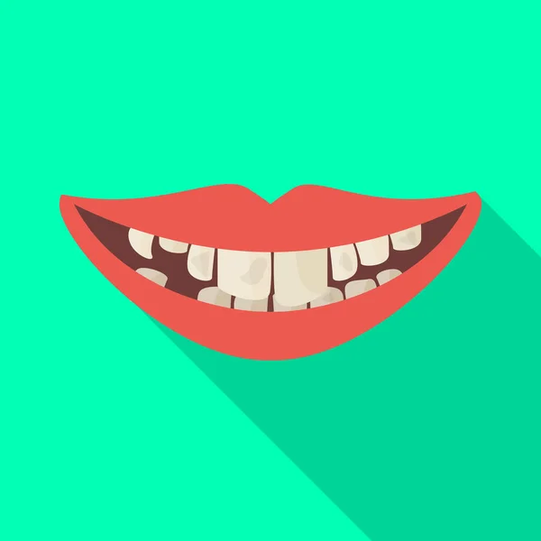 Ağız ve diş sembolünün izole edilmiş bir nesnesi. Ağız ve diş teli grafiği ağ için hisse senedi sembolü. — Stok Vektör
