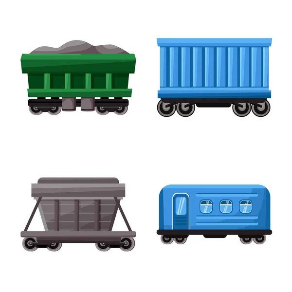 Векторні ілюстрації залізничного та вагонного логотипу. Набір залізничних і транспортних запасів Векторні ілюстрації . — стоковий вектор