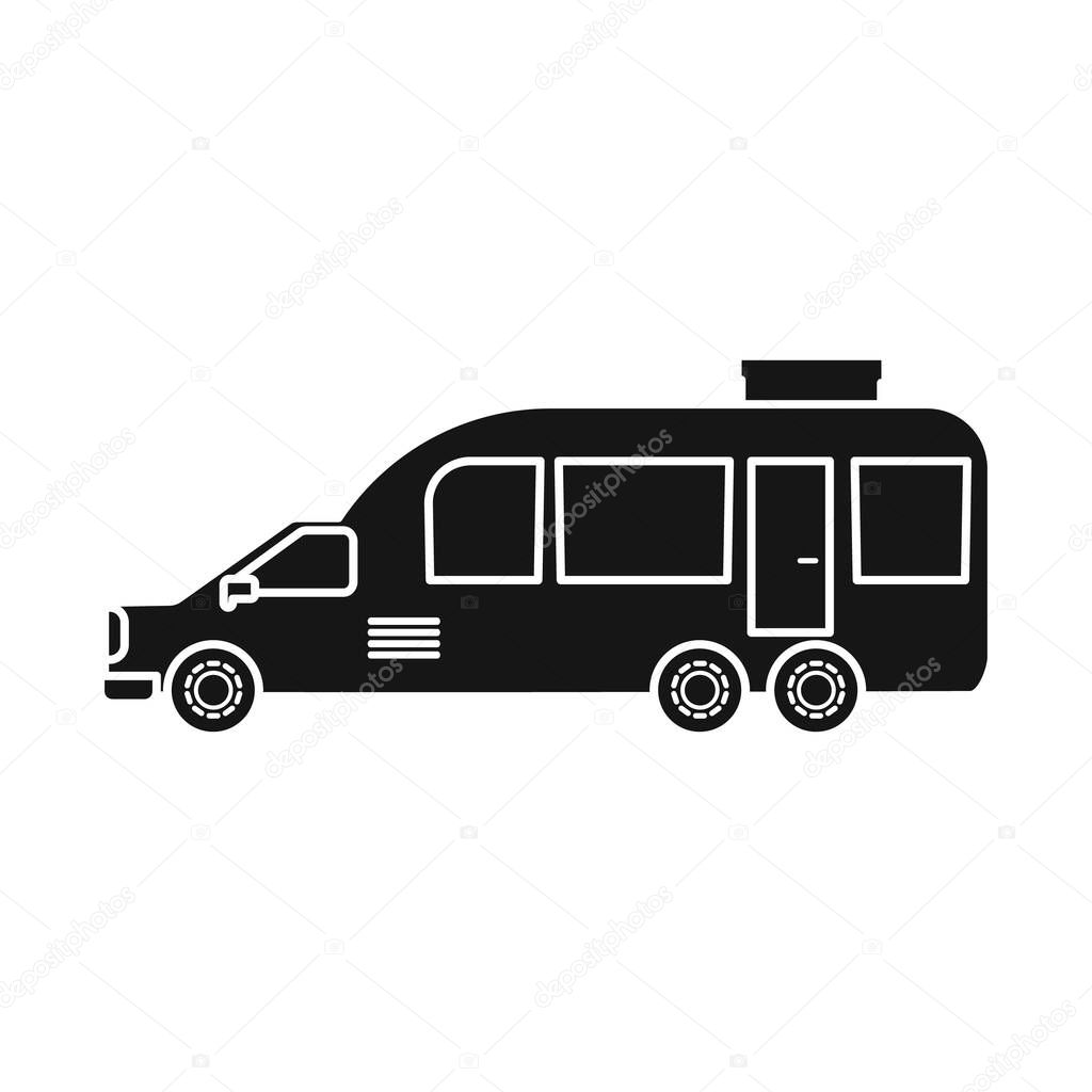Vector design of auto and van sign. Web element of auto and hearse stock vector illustration.