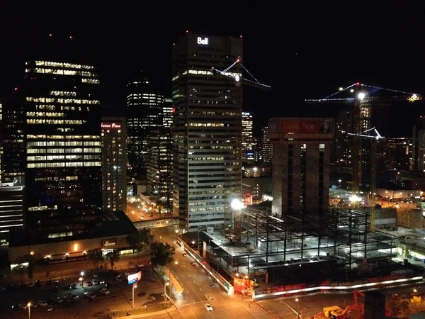 Downtown Edmonton (by night) — Stock Photo, Image
