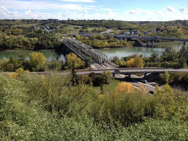 La valle del fiume North Saskatchewan di Edmonton — Foto Stock