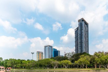Chatuchak Halk Parkı Arkaplanda Gökyüzü ve Binalara Bakar.