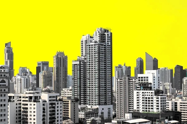 Tall Buildings Yellow Background — Stockfoto
