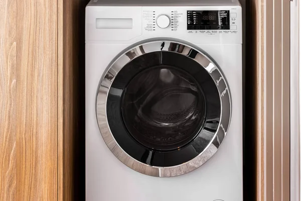 Close Washing Machines Hose Washing Hot Cold Water Keeps Clothes — Stock Photo, Image