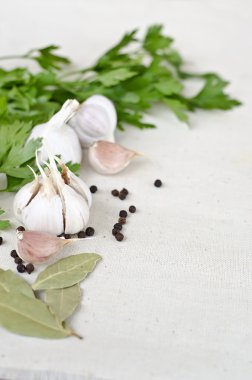 sarımsak sebze maydanoz baharat ile