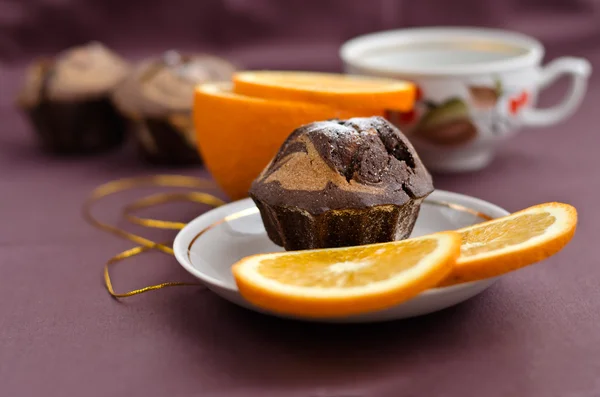 Pastel de chocolate y naranja — Foto de Stock