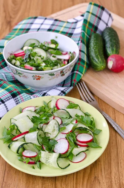 Salad of vegetables and greens. — Stock Photo, Image