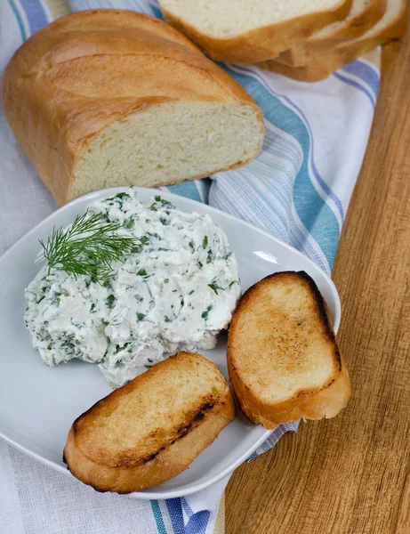 Süzme peynirli tost — Stok fotoğraf