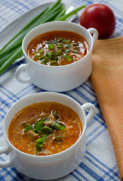 tomato soup with rice and meat