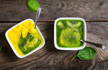 Chia ile mango ve kivi smoothies