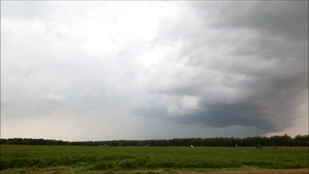 Frente a la tormenta. La tormenta sobre el campo — Vídeos de Stock