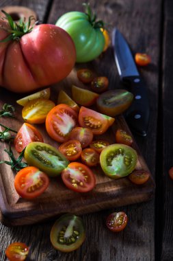 Farklı çeşitleri, taze domates