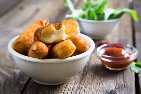 Fried cheese sticks on table — Stock Photo, Image