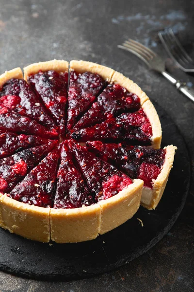 Torta Formaggio Fresca Con Marmellata Bacche — Foto Stock