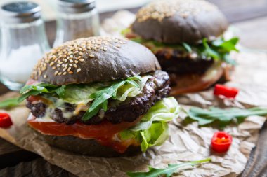 Hamburger ahşap tablo