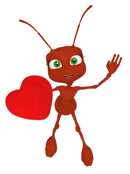 Mrówka z sercem — Stockfoto