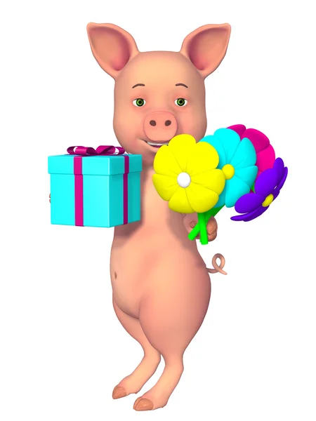 Pig 3d cartoon — Stock Photo, Image