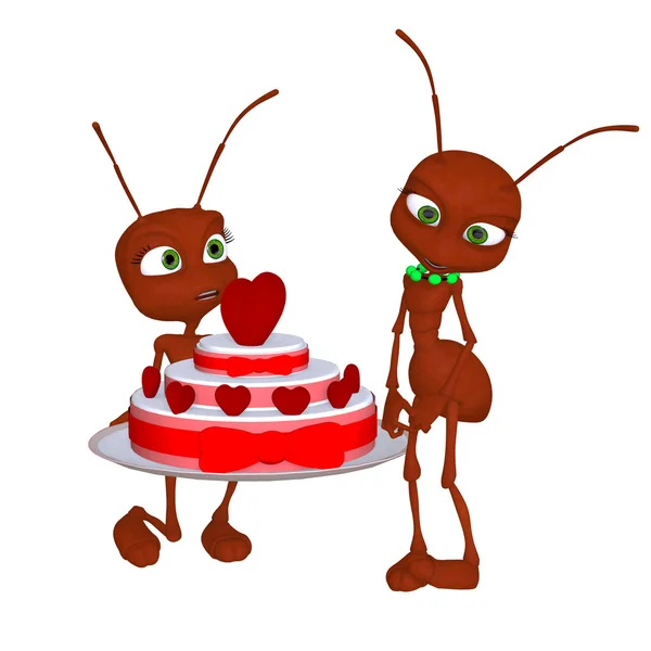 在爱中的蚂蚁 — 图库照片