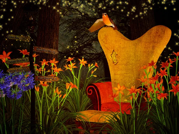 Az álmodozó erdő fantasy fotel — Stock Fotó