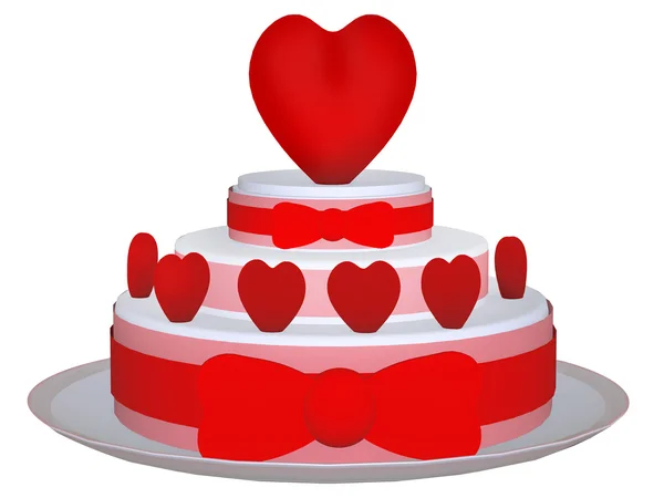 Torta 3d con amore — Foto Stock