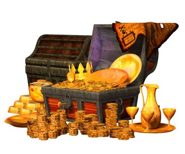 3d illustration of a Treasure Chest clipart