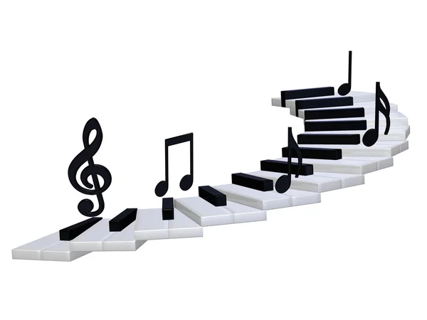 Soyut piyano merdiven 3d — Stok fotoğraf