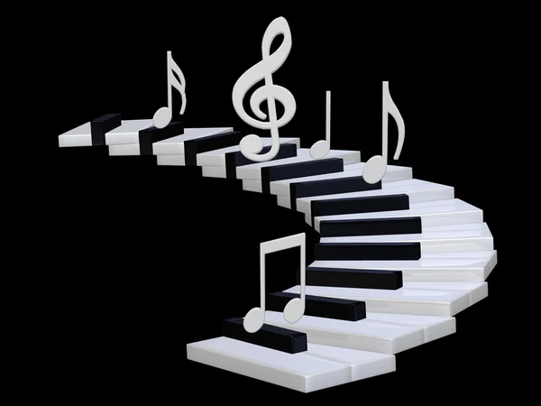 3D-Klaviertreppe — Stockfoto