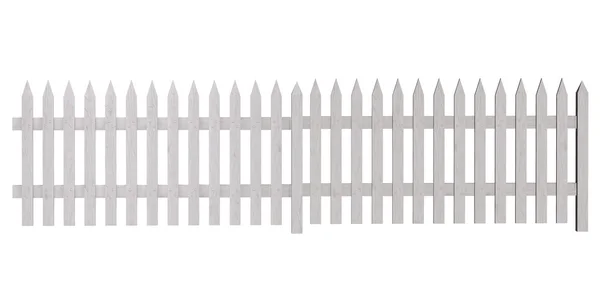 Wooden fence isolated on white — Stock Photo, Image