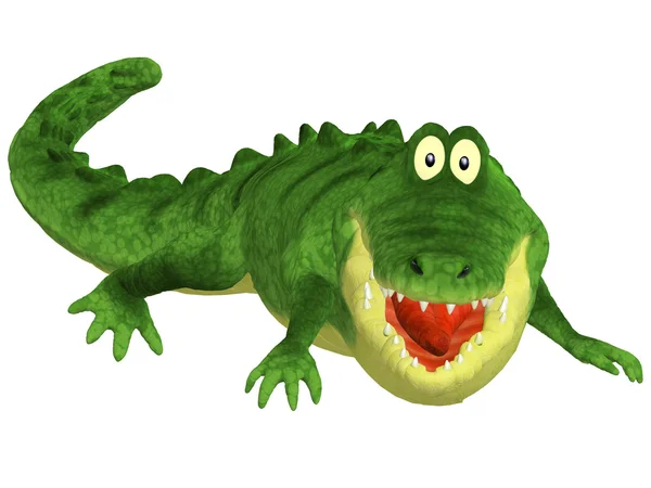 Мультфильм 3D крокодил — стоковое фото