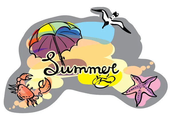 Summetime vázlat illusztráció — Stock Vector