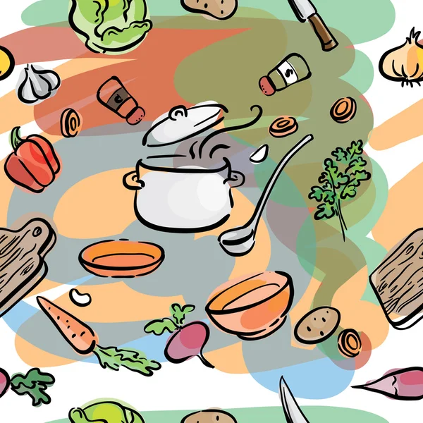 Ilustración perfecta de los ingredientes vegetales para la sopa — Archivo Imágenes Vectoriales