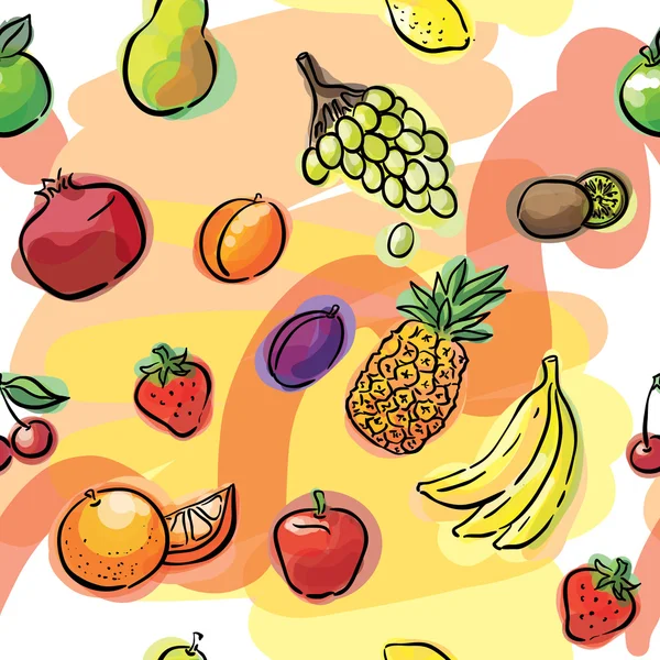 Акварельний ескіз фруктів безшовний — стоковий вектор
