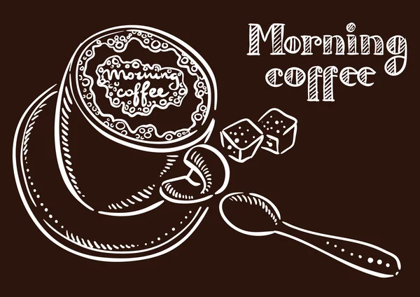 Morning coffee lettering — Stock Vector