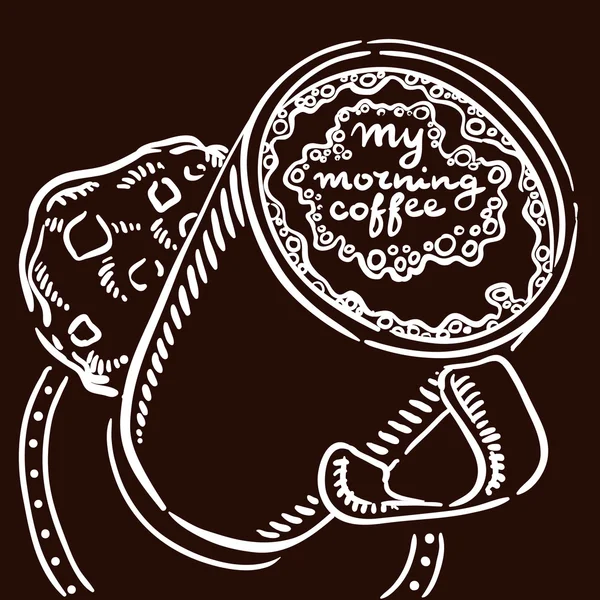 'S ochtends koffie belettering — Stockvector