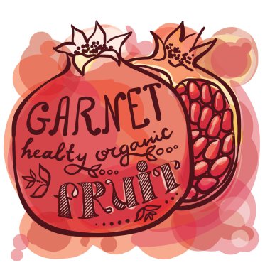 Poster yaprak harflerle beyaz bir arka plan ile garnet