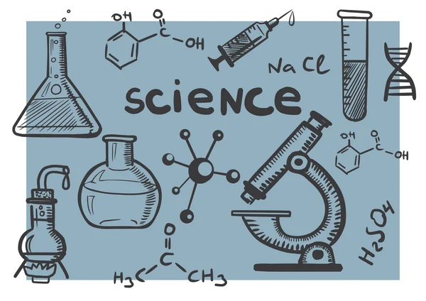 Chemie a věd pojmy — Stockový vektor