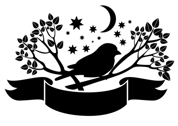 Sparrow on the branches — Stock Vector