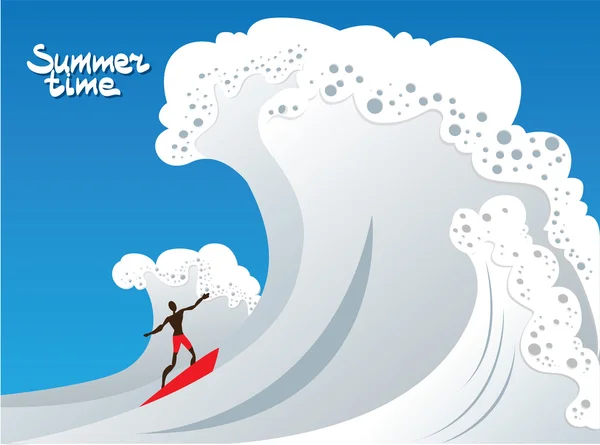 Surfare på vågor — Stock vektor