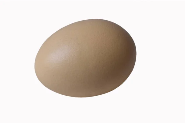 Сырое Скорлупе Куриное Яйцо Белом Фоне — стоковое фото