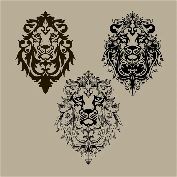 Heraldic Lion Head — Stock Vector