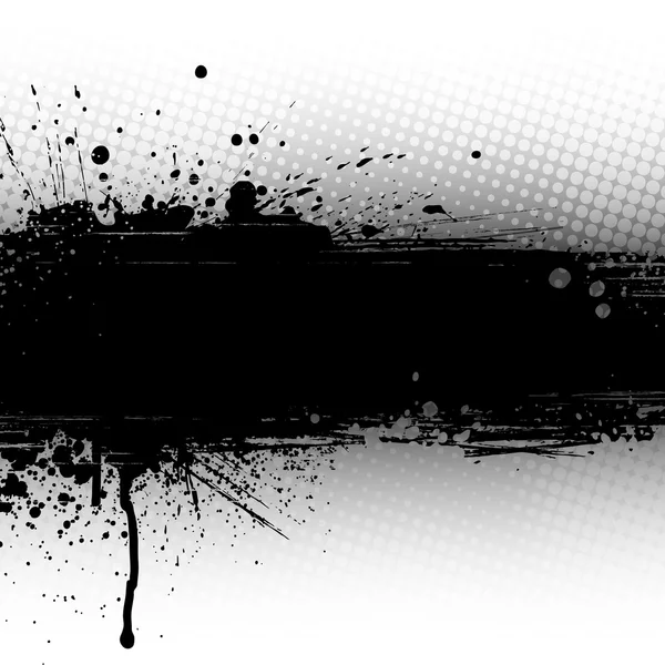 Splattered Black Banner — Stock Vector