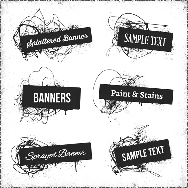 Banners com tinta spray —  Vetores de Stock