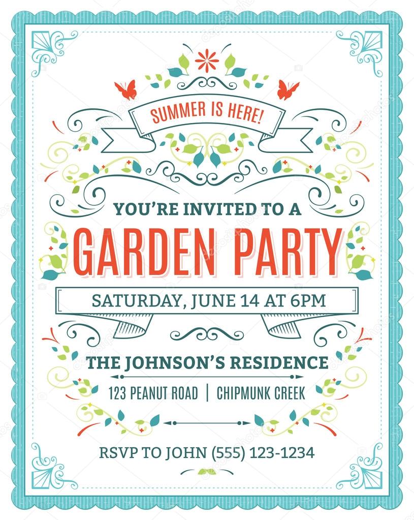 garden party invitation stock vector cajoer 65997207