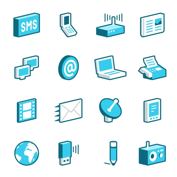 Iconos de medios y comunicación — Vector de stock