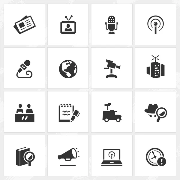 Broadcasting and Journalism Icons — Stock Vector