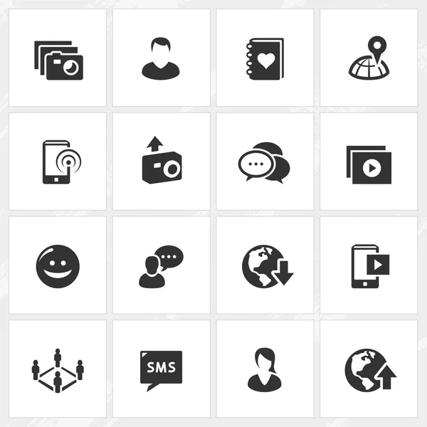 Iconen van sociale media — Stockvector