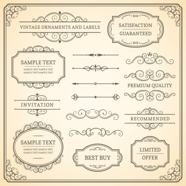 Vintage Ornaments and Labels clipart