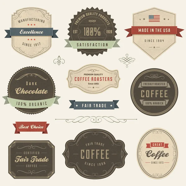 Vector etiquetas vintage — Vector de stock