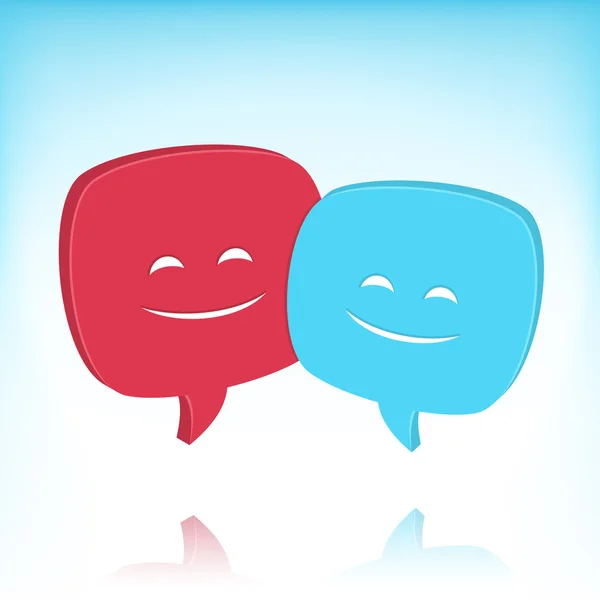 Speech Bubbles with Smiling Faces — стоковый вектор