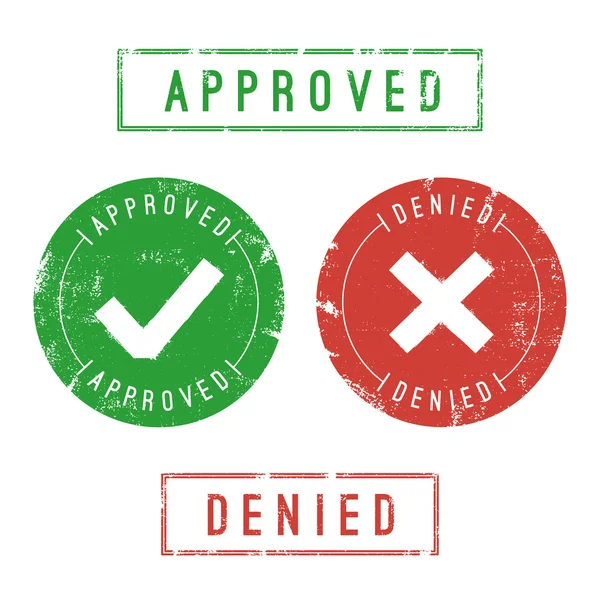 Approved and Denied Stamps — Stock Vector